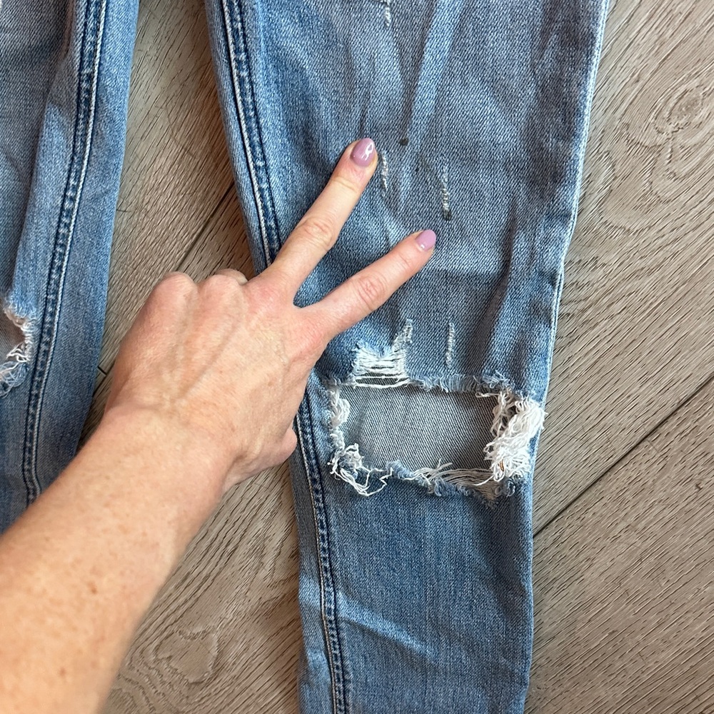 Reformation Light Blue Distressed Skinny Jeans - Picture 5 of 7
